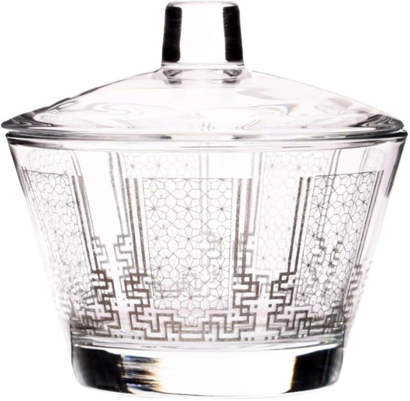 Dimlaj Paravan Glass Sugar Bowl with Lid, 2 Pieces